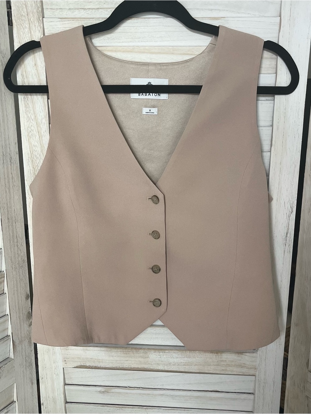 Babaton Aritzia Deniro Vest - Taupe
